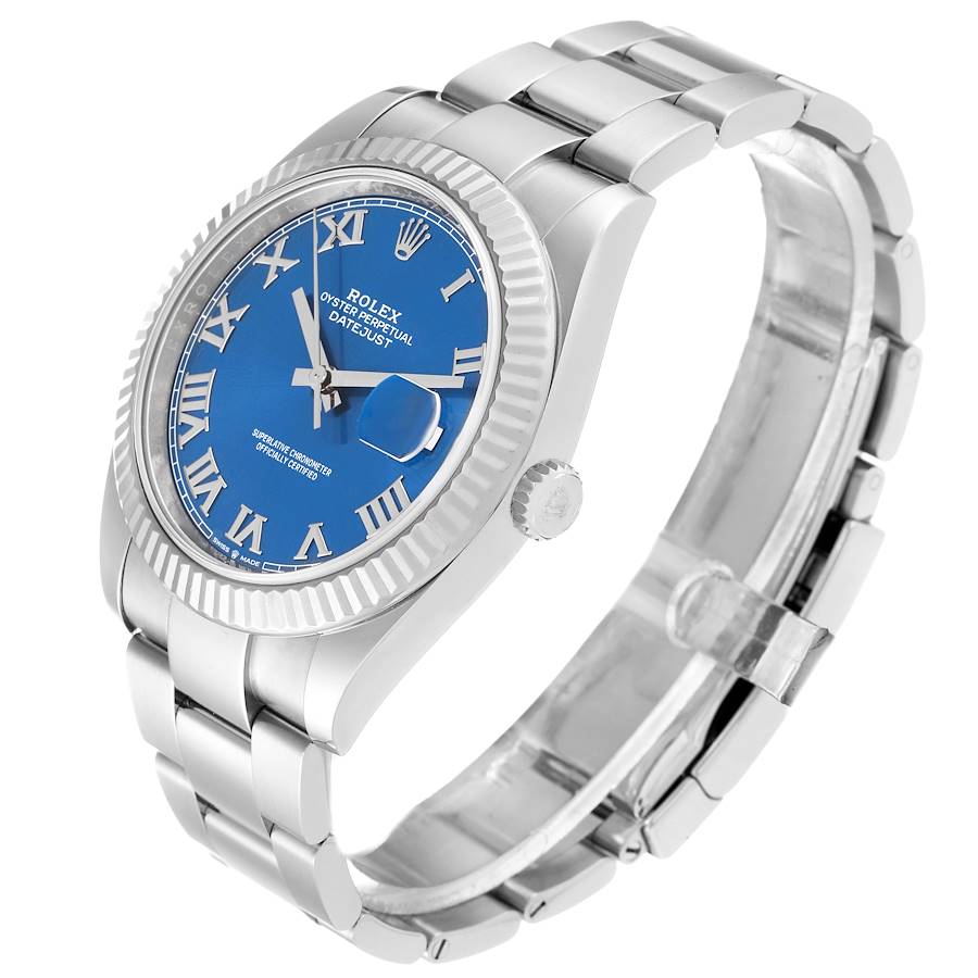 Collector-grade Rolex Datejust 41 Steel White Gold Blue Roman Dial Mens Watch 126334 — image 4