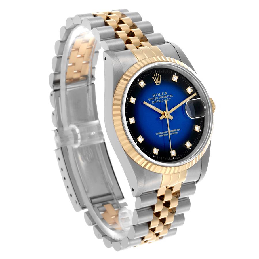 Fashionable Rolex Datejust Vignette Diamond Steel Yellow Gold Mens Watch 16233 — image 3