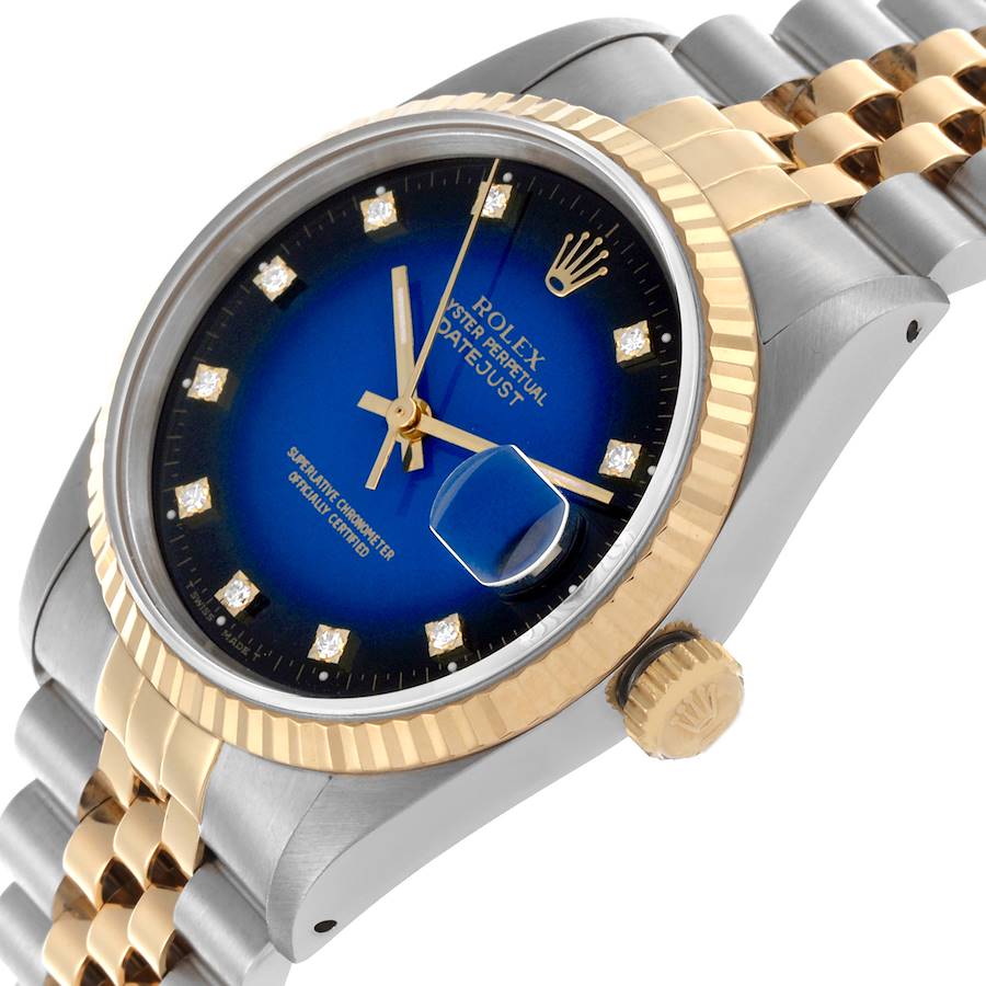 Fashionable Rolex Datejust Vignette Diamond Steel Yellow Gold Mens Watch 16233 — image 5