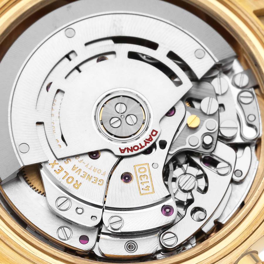 New Rolex Daytona Yellow Gold White Dial Brown Strap Mens Replica Watches 116518 — image 6