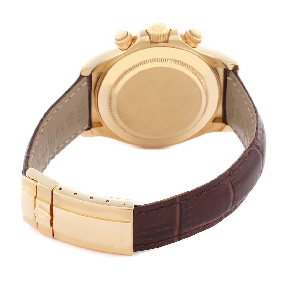 New Rolex Daytona Yellow Gold White Dial Brown Strap Mens Replica Watches 116518 — image 7