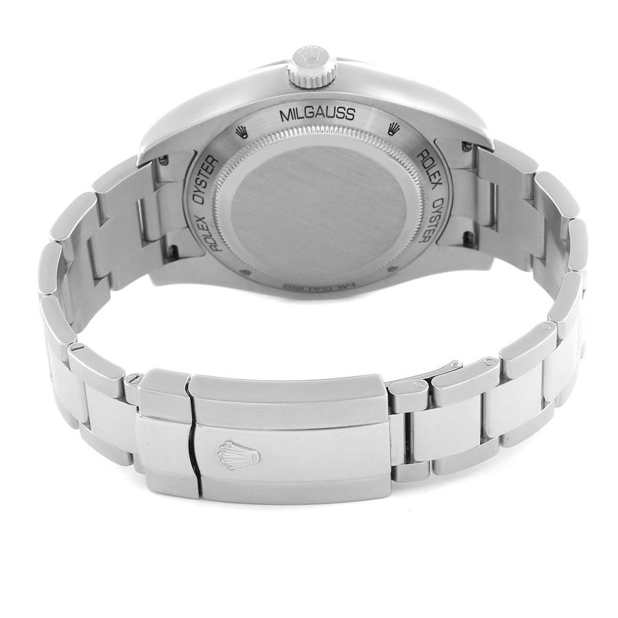 Enchanting Rolex Milgauss 40mm Black Dial Green Crystal Steel Mens Watch 116400 — image 7