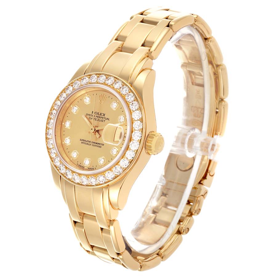 Excellent Rolex Pearlmaster Datejust Yellow Gold Diamond Ladies Replica Watch 69298 — image 3