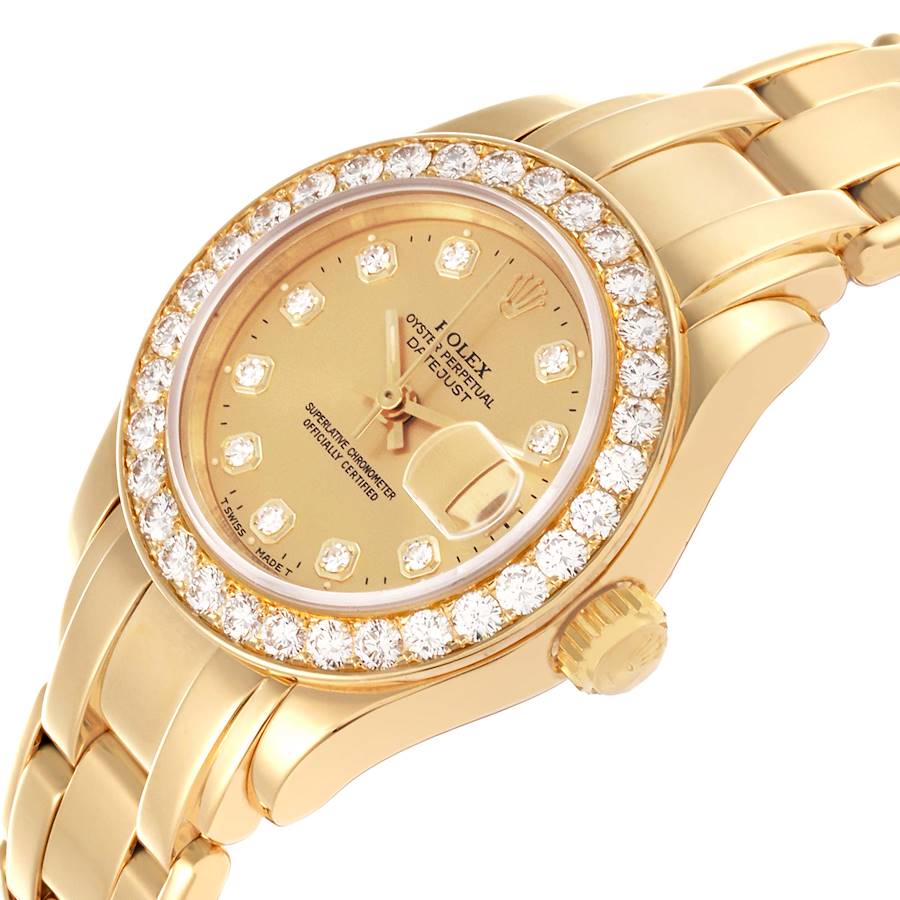 Excellent Rolex Pearlmaster Datejust Yellow Gold Diamond Ladies Replica Watch 69298 — image 4
