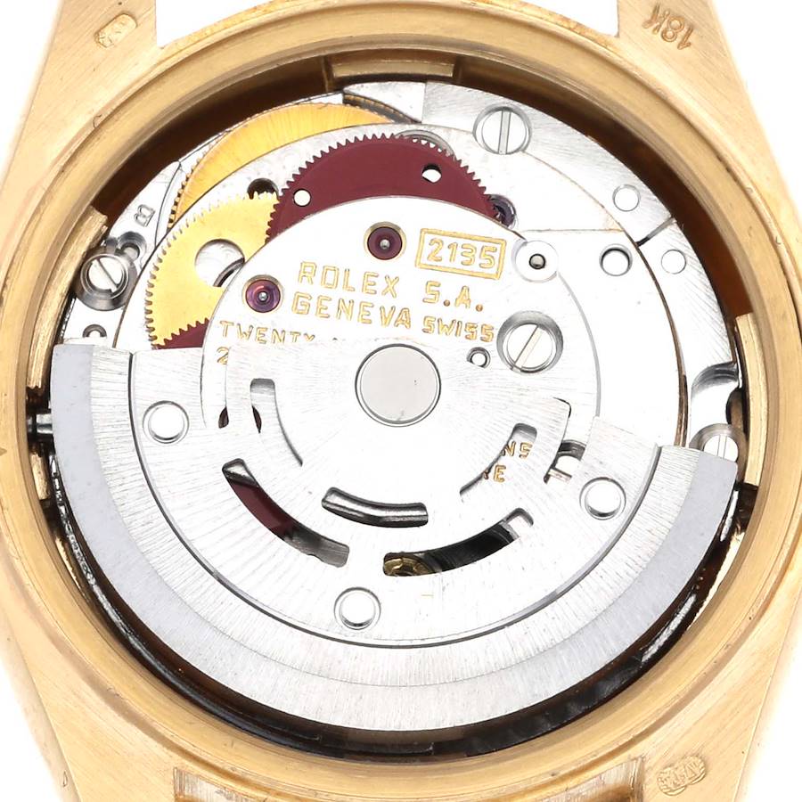 Beguiling Rolex President Datejust Yellow Gold Bark Finish Diamond Ladies Watch 69288 — image 6
