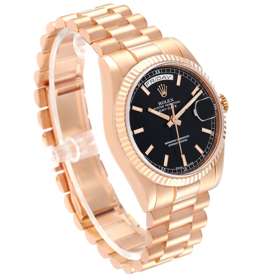 Irresistible Rolex President Day-Date 36 Everose Gold Black Dial Mens Watch 118235 — image 3