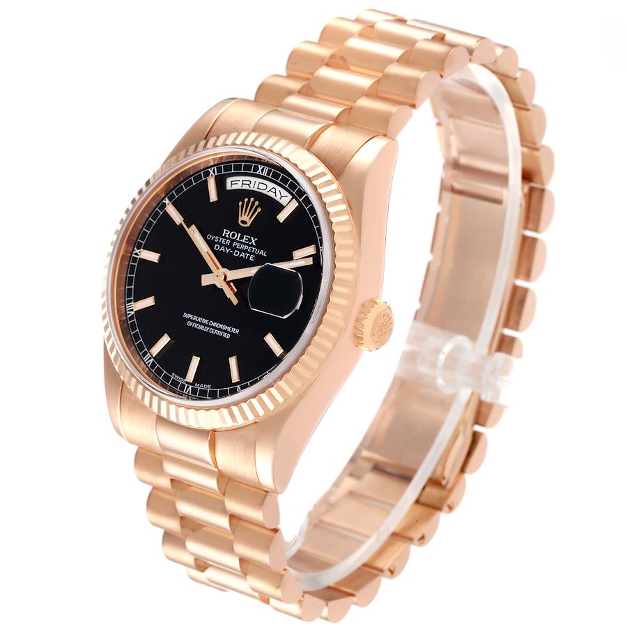 Irresistible Rolex President Day-Date 36 Everose Gold Black Dial Mens Watch 118235 — image 4