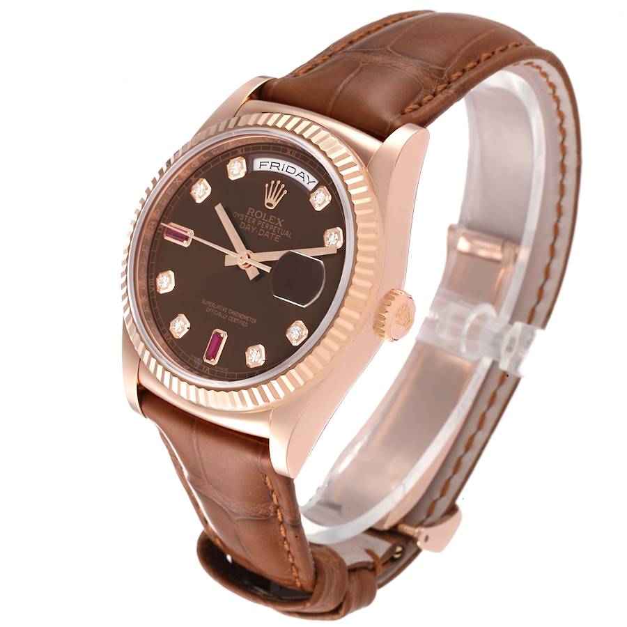 Best-value Rolex President Day Date Rose Gold Diamond Ruby Dial Mens Watch 118135 — image 4