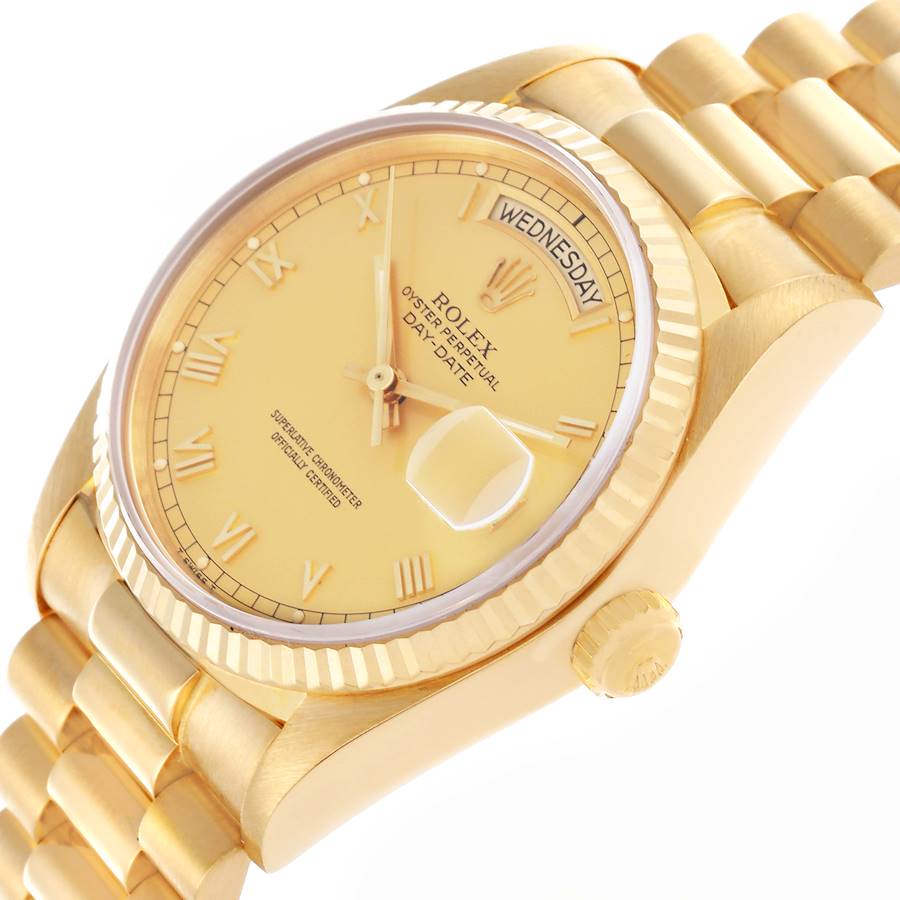 Winsome Rolex President Day-Date Yellow Gold Champagne Dial Mens Watch 18038 — image 5