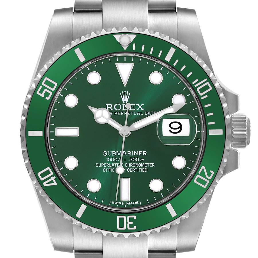 Rolex Submariner Hulk Green Dial Steel Mens Watch 116610LV