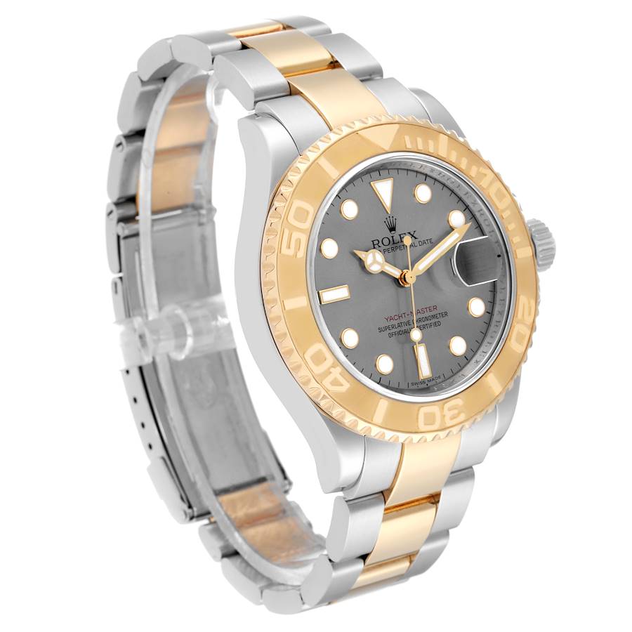 Understated Rolex Yachtmaster Steel Yellow Gold Slate Dial Mens Watch 16623 — image 3