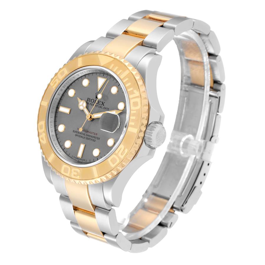 Understated Rolex Yachtmaster Steel Yellow Gold Slate Dial Mens Watch 16623 — image 4