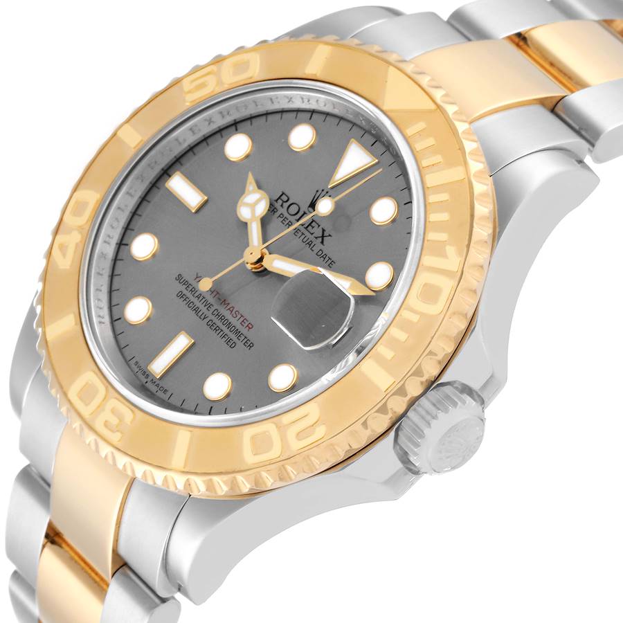 Understated Rolex Yachtmaster Steel Yellow Gold Slate Dial Mens Watch 16623 — image 5
